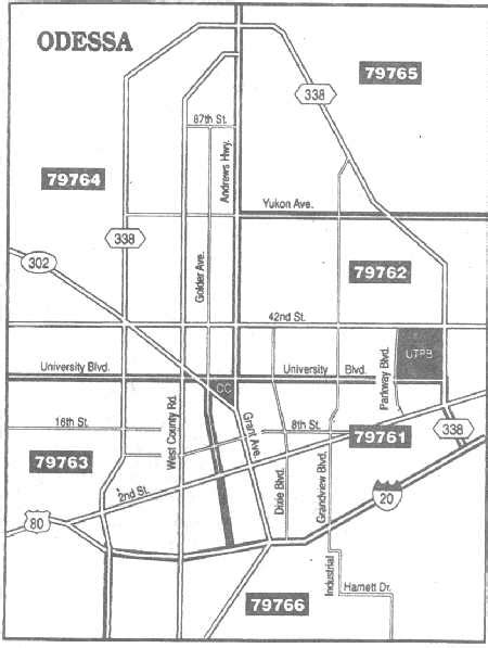 Zip Code Map Odessa Tx
