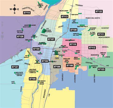 Abq Zip Code Map Map With Cities