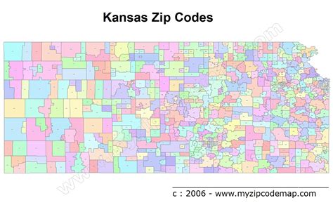 Shawnee County Zip Code Map, Kansas