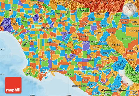 Los Angeles zip code map Los Angeles zip map (California USA)