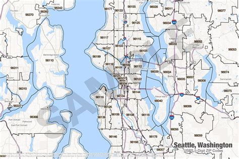 map of seattle ZIP Code boundaries for Seattle, Washington seattle