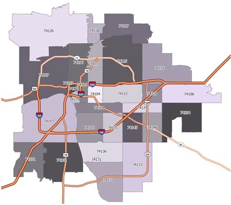 Tulsa County ZIP Code Map