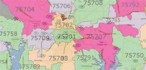 Map Of Tyler Texas Area Zip Code Map