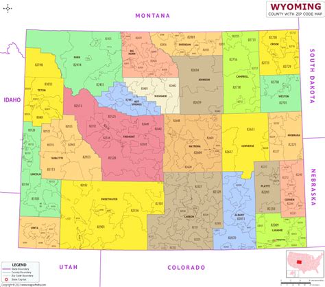 Wyoming Zip code map, Map, Coding