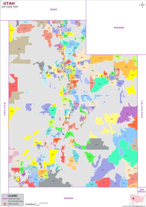 Utah County, UT Zip Code Wall Map Red Line Style by MarketMAPS MapSales