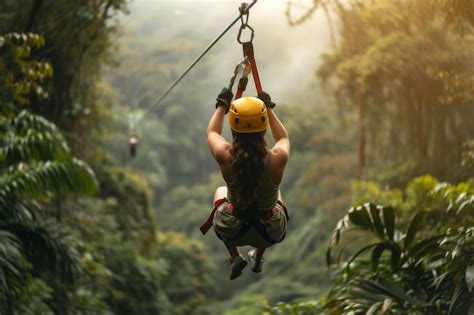 Zip Lining Through Rainforest