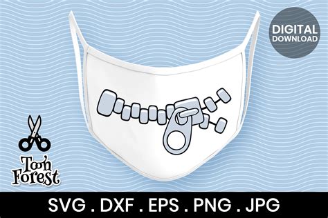 Download Zipper Cut File for Face Mask For Crafts