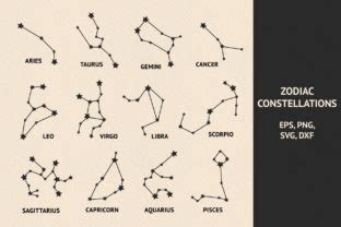 Download Zodiac Constellations Collection Graphic Cut Files