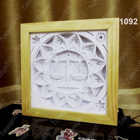 Zodiac Libra Paper Cut 3D Shadow Box