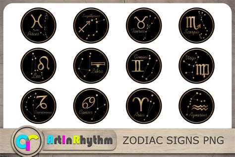 Download Zodiac Signs Collection - Black and Gold Files DXF Files