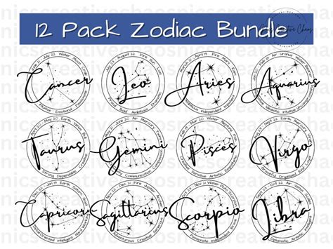 Download Zodiac Traits Bundle Cut Files