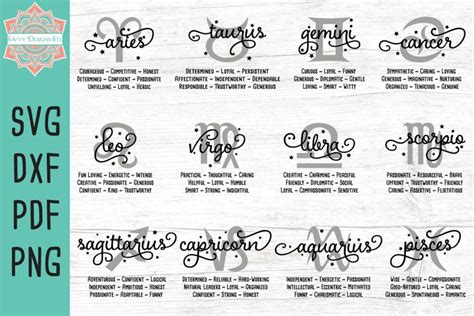 Download Zodiac Traits Bundle Files DXF Files