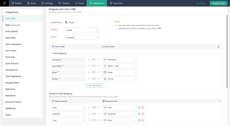 Zoho Forms CRM Integration