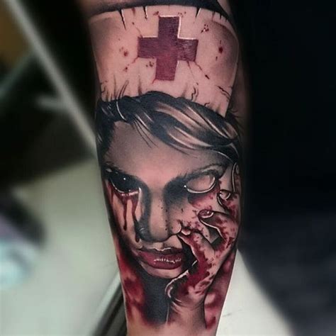 Zombie nurse tattoo Tattoos, Nurse tattoo, Zombie nurse
