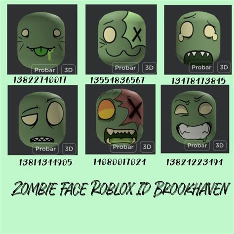 Zombie Face - Roblox ID