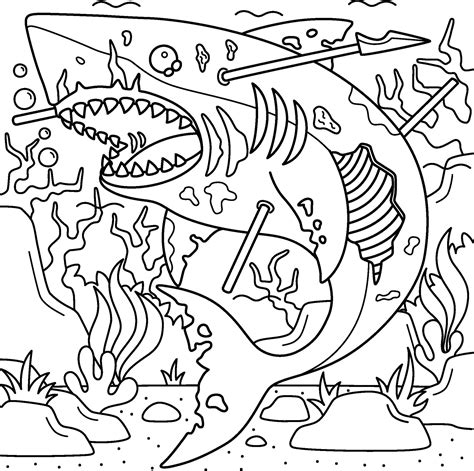 Zombie Shark Coloring Pages
