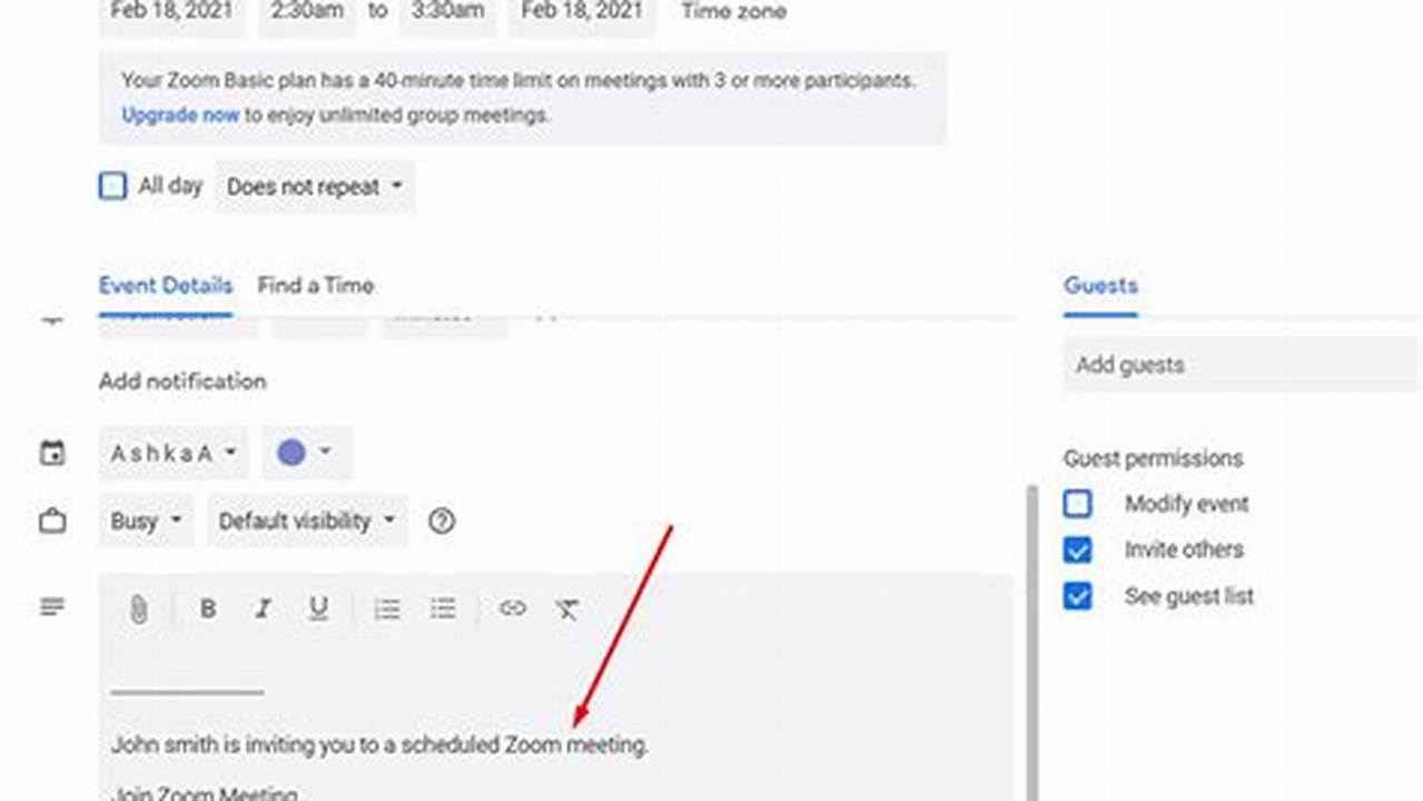 Zoom Google Calendar Add On
