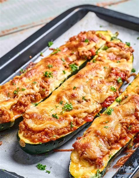 Zucchini boats with ground beef