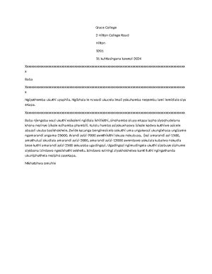 Curriculum Vitae In Zulu