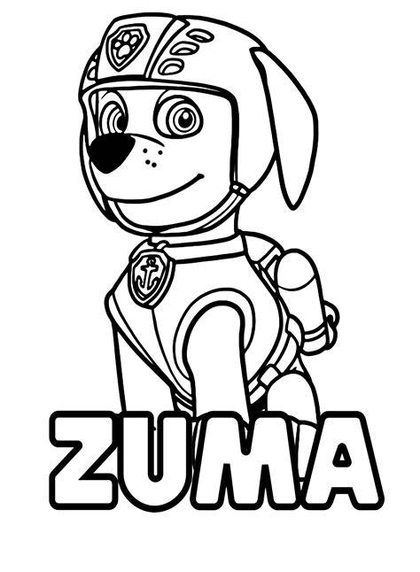 Zuma Paw Patrol Coloring Page
