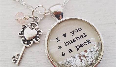I Love You A Bushel & A Peck Necklace Charm Necklace | Etsy