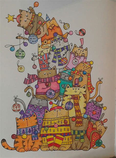 a million christmas cats coloring book pages
