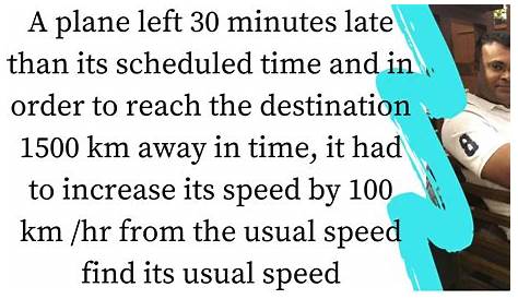 A Plane Left 30 Minutes Late Than Its Scheduled Time And In Order To Reach The Destination 15 Variation Of Velocity Of Particle Moving