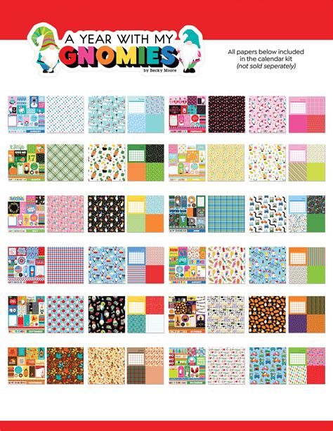 A Year With My Gnomies Calendar Kit 2024