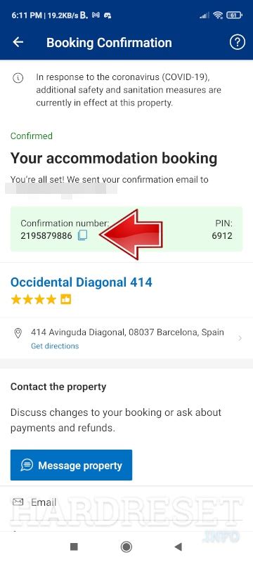 a booking confirmation number