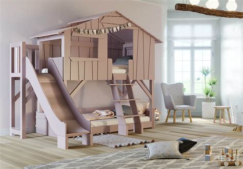 A Bunk Bed With A Slide