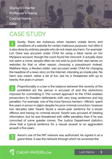 a case study example pdf
