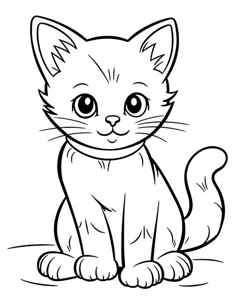 a cat coloring page printable template