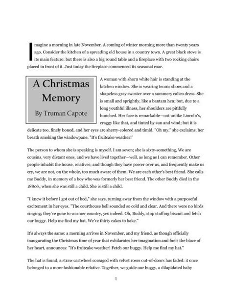 Here A Christmas Memory Full Text Update