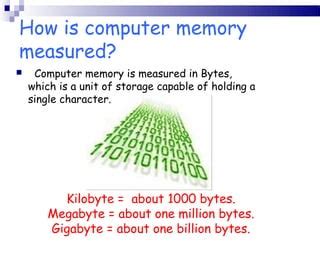 A Computer Memory Is Measured In Bytes