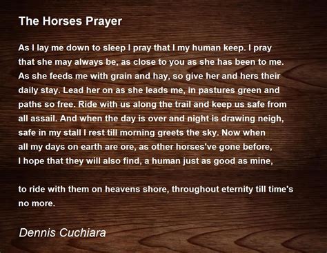 a horse's prayer poem