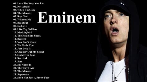 a list of eminem songs