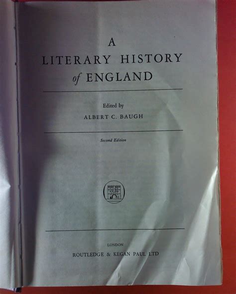 a literary history of england