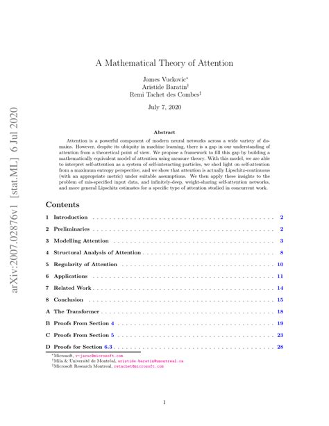 a mathematical theory of attention