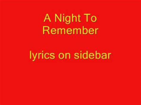 a night to remember song lyrics