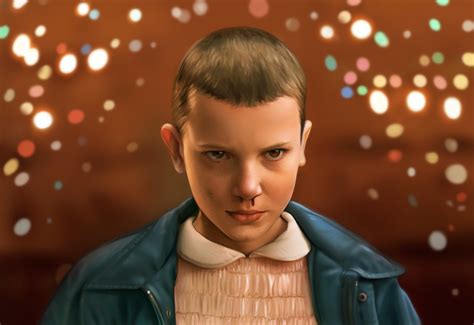 a picture of eleven from stranger things