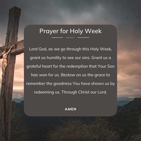 a prayer for holy week