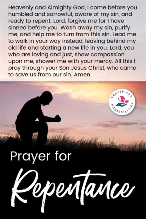 a prayer of repentance to god