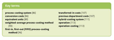A Process Costing System Quizlet