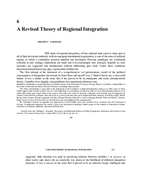 a revised theory of regional integration