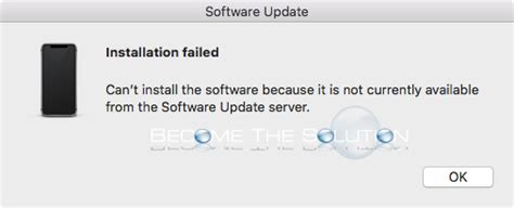 a software update is required to connect to iphone installation failed