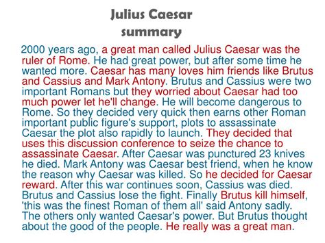 a summary of julius caesar