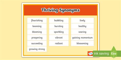 A Synonym For Thrive