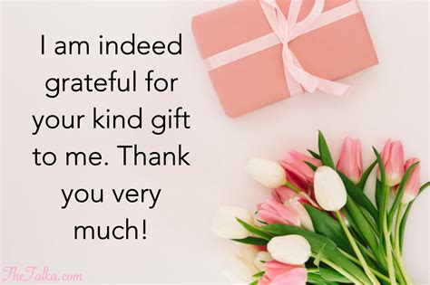 a thank you message for a gift