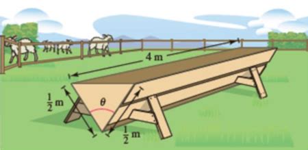 a trough for feeding cattle is 4 meters long