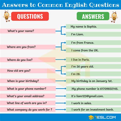 a1 english questions and answers